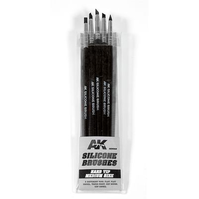 AK Interactive Medium Silicone Hard Tip Brushes 5pc