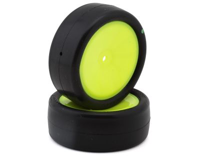 JConcepts Smoothie 3 2.2in Pre-Mounted 2WD Front Buggy Green Compound Tires with 12mm Hex Yellow 2pc
