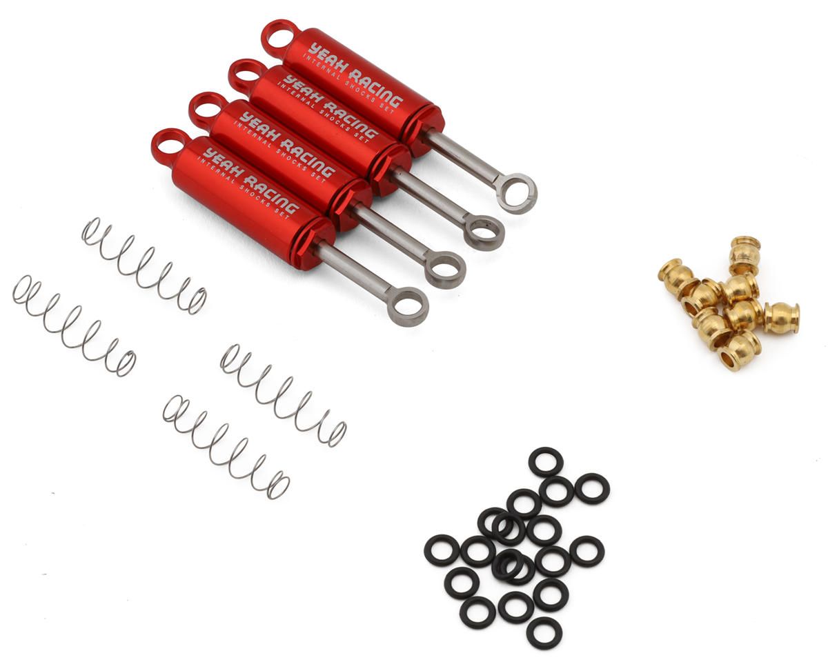 Yeah Racing TRX-4M 52mm Aluminum Oil-Filled Internal Spring Shock Set Red 4pc