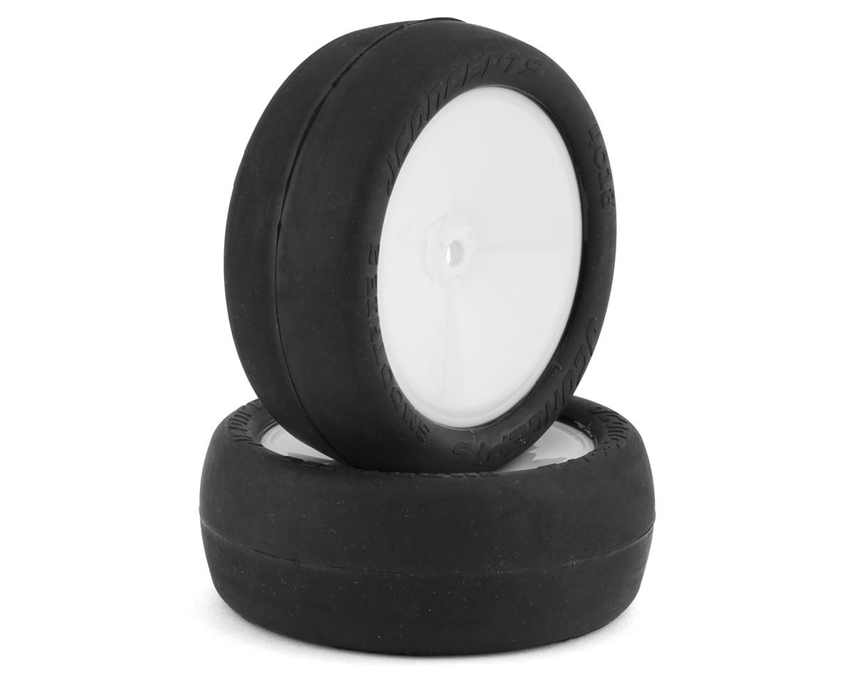 JConcepts Smoothie 2 2.2in Pre-Mounted 2WD Front Buggy Silver Clay Compound Tires with 12mm Hex White 2pc