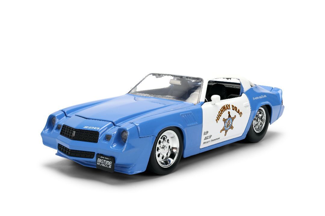 Jada Toys 1/24 BIGTIME Muscle 1979 Chevy Camaro Highway Drag Glossy Blue White