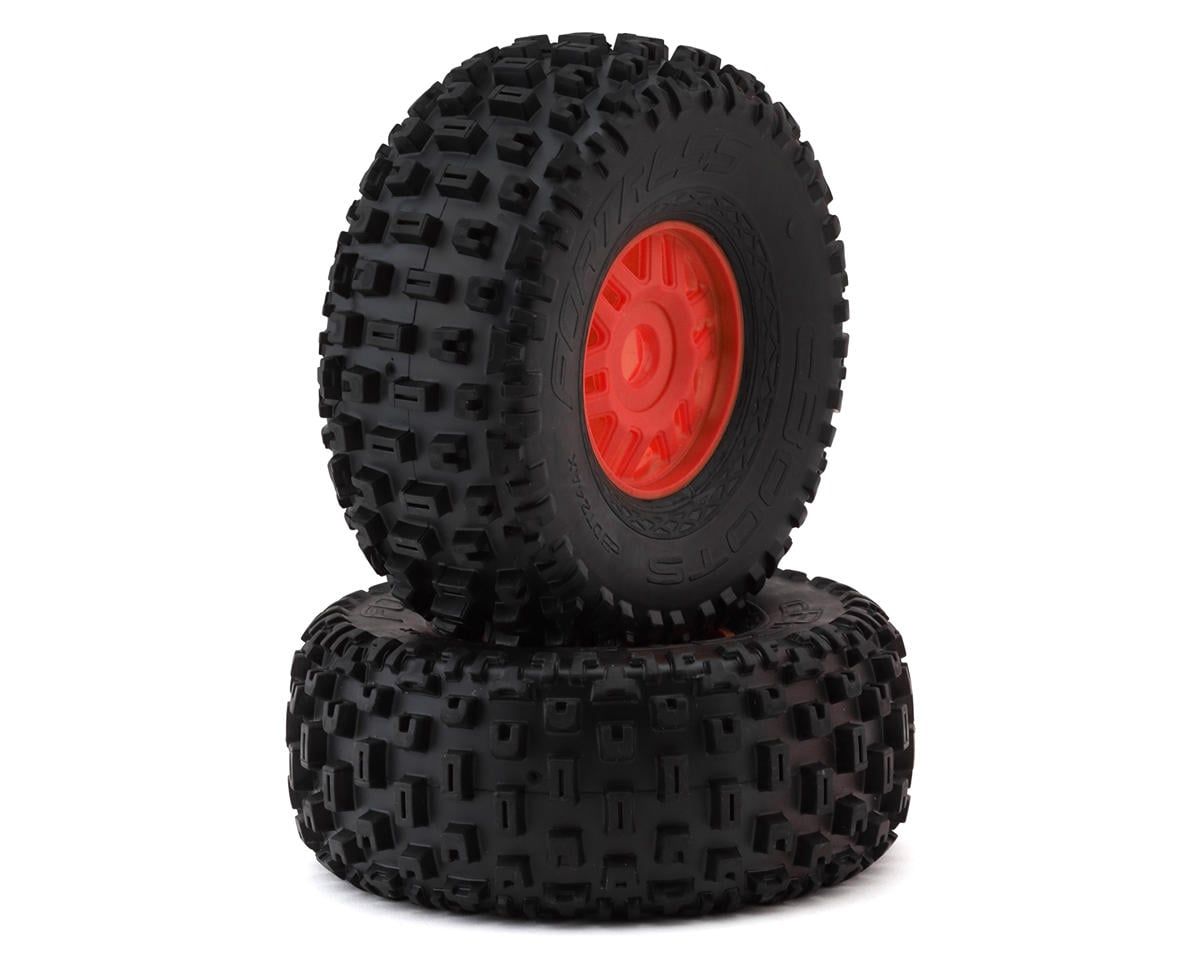 Arrma dBoots Fortress 5.47in OD Tire on Red Wheels 2pc