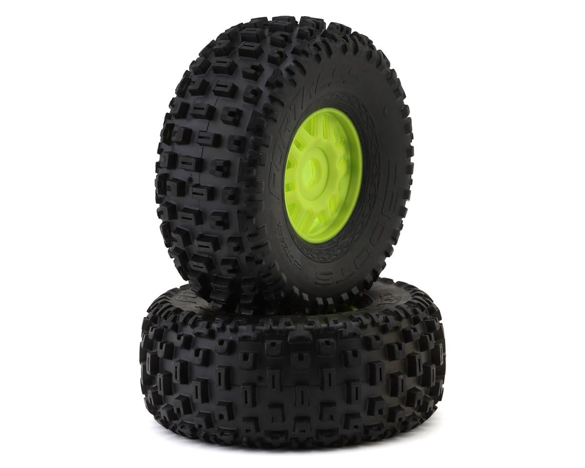 Arrma dBoots Fortress 5.47in OD Tire on Green Wheels 2pc