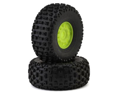 Arrma dBoots Fortress 5.47in OD Tire on Green Wheels 2pc