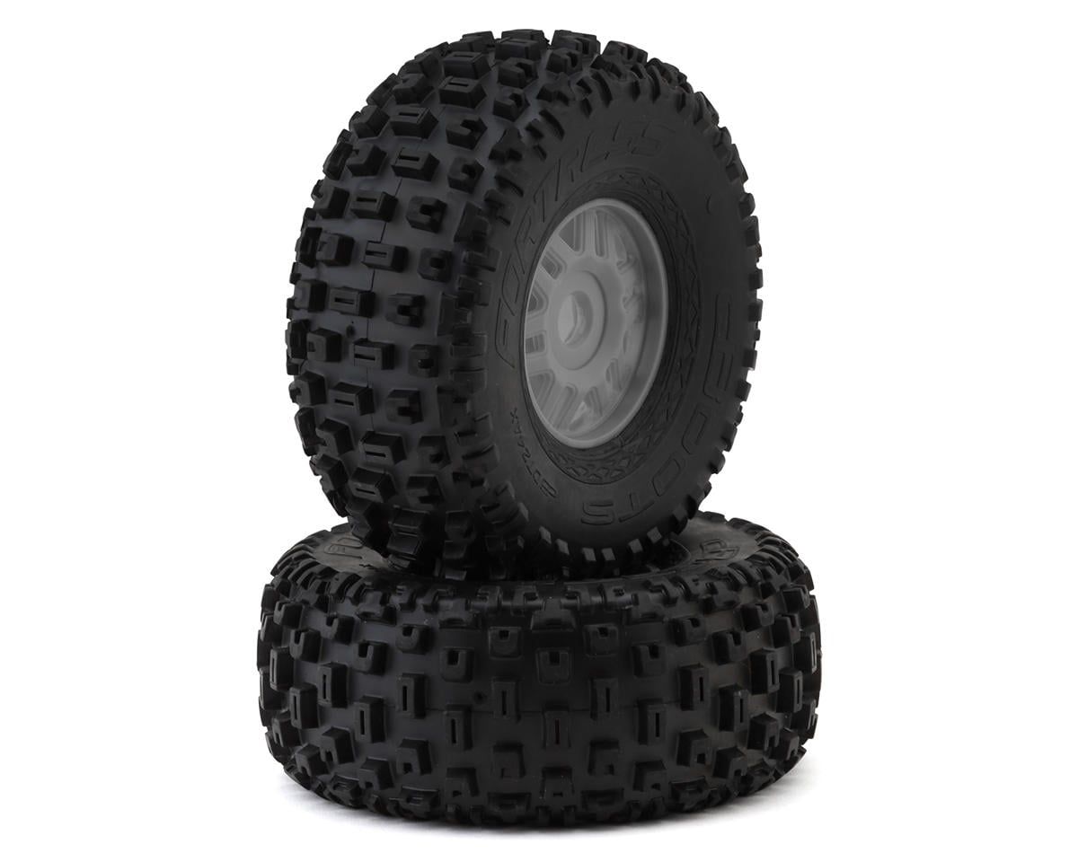 Arrma dBoots Fortress 5.47in OD Tire on Gun Metal Wheels 2pc
