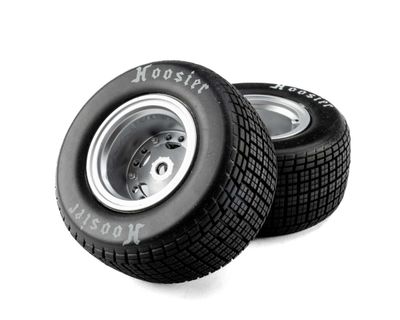 Team Losi Racing Satin Aluminum 22S DLM Mounted Medium Hoosier Tires 2pc