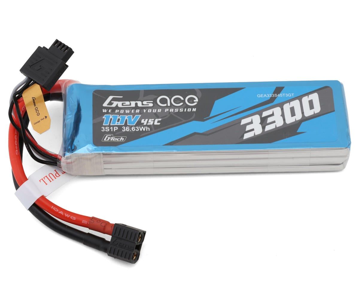 GENS ACE G-Tech 3300mAh 3S 11.1V 45C LiPo EC3 and Deans Adapter