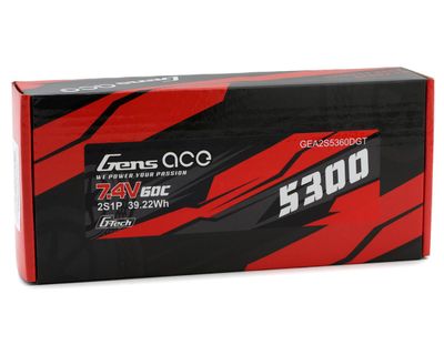 GENS ACE G-Tech 5300mAh 2S1P 7.4V 60C Hardcase LiPo with Deans Plug