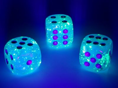 Chessex Luminary 16mm 12D6 Dice Set Sky with Silver