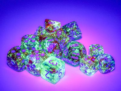 Chessex Nebula 16mm 12D6 Dice Set Primary/Turquoise Luminary