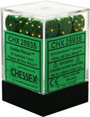Chessex Speckled 12mm 36D6 Dice Set Golden Recon