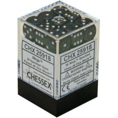 Chessex Speckled 12mm 36D6 Dice Set Ninja