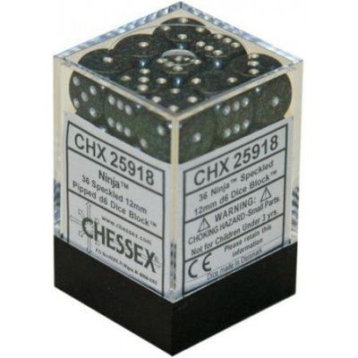 Chessex Speckled 12mm 36D6 Dice Set Ninja