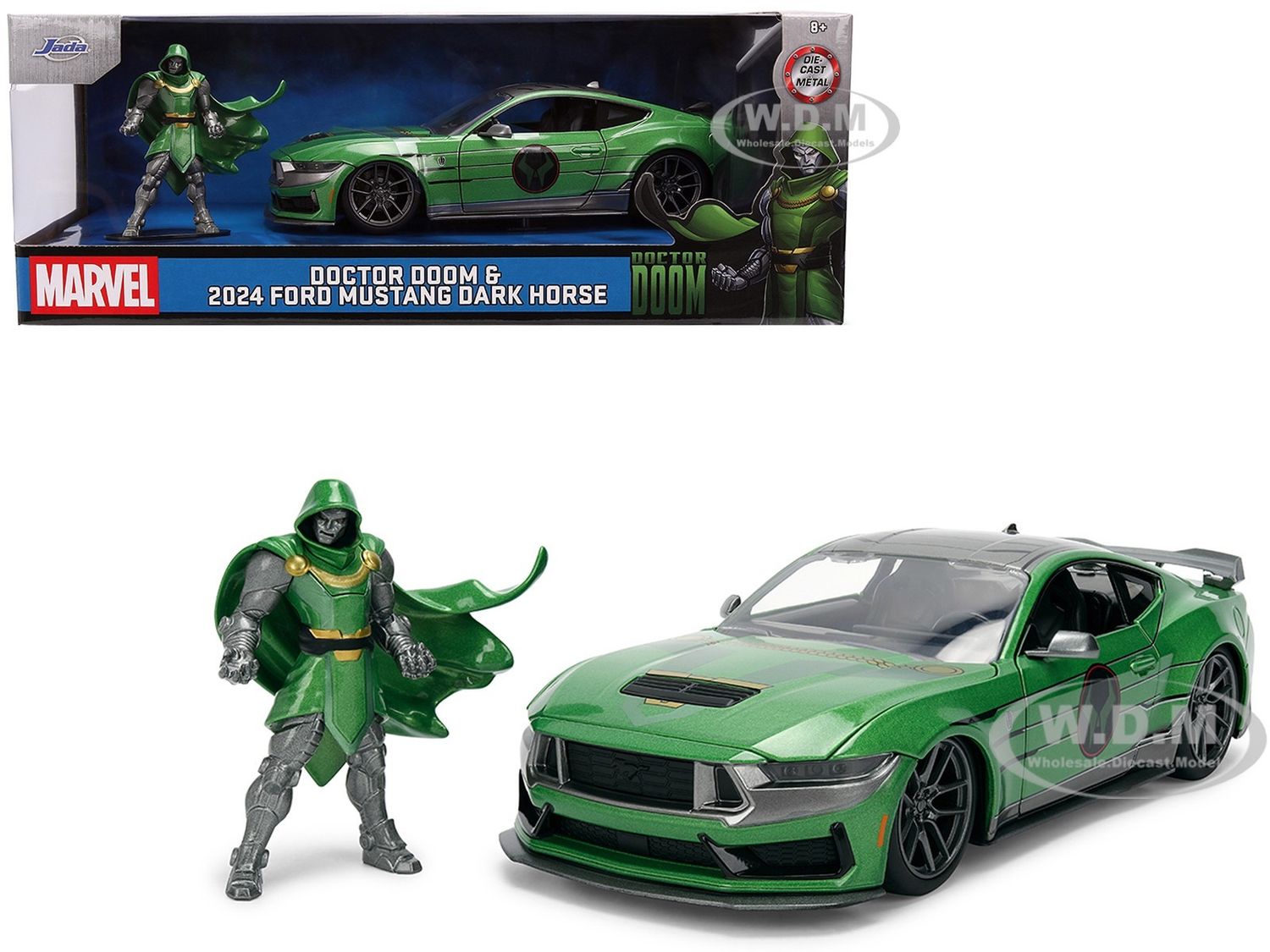 Jada Toys 1/24 HWR 2024 Ford Mustang Dark Horse with Marvel Dr Doom