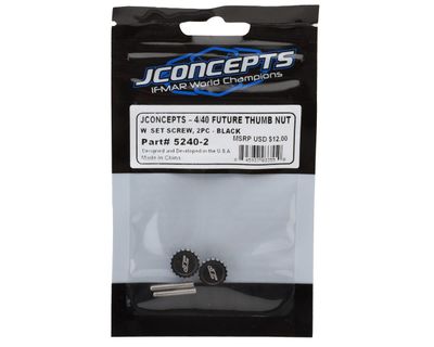 JConcepts RC10 Aluminum 4-40 Future Thumb Nuts with Set Screws Black