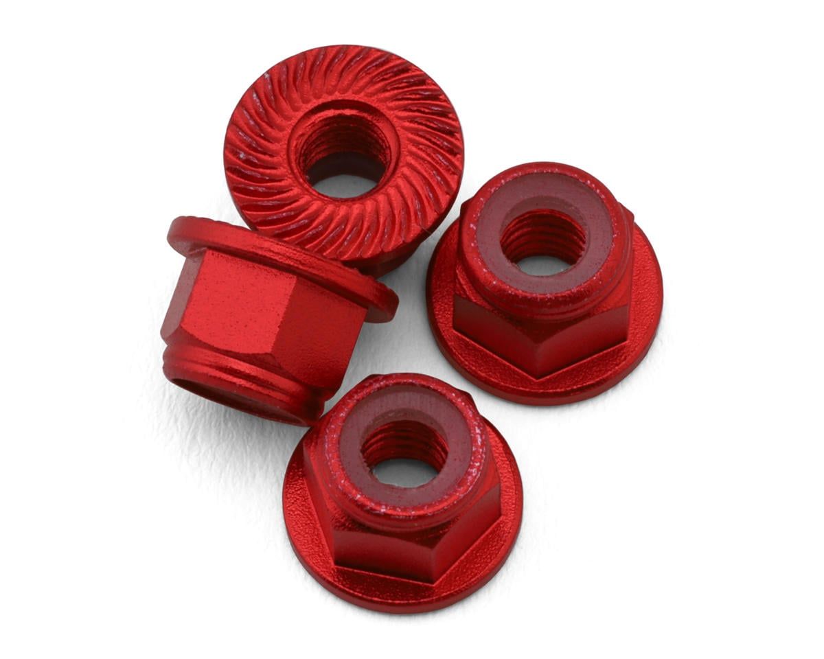UpGrade RC Aluminum 4mm Serrated Wheel Nuts Red 4pc