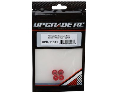 UpGrade RC Aluminum 4mm Serrated Wheel Nuts Red 4pc
