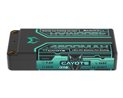 Cayote 7.6V/4600mAh 2S 145C LCG Shorty LiHV Battery with 5mm Bullets