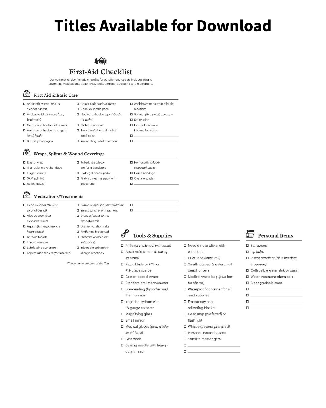 Printable  Preparedness Checklist and Planning Worksheets