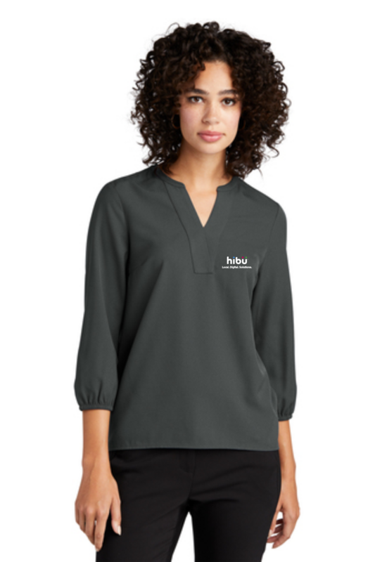 MM2011 Mercer+Mettle Women's Stretch Crepe 3/4 Sleeve Blouse