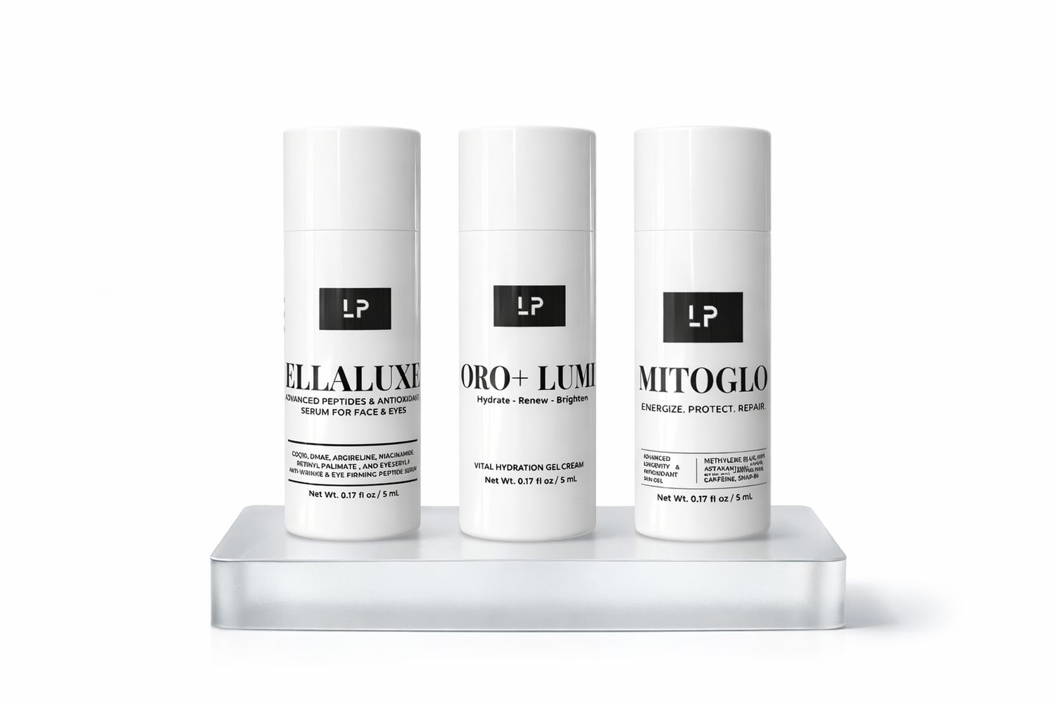 TRIAL SIZE PEPTIDE COLLECTION – 5 mL AIRLESS (LIMITED OFFER)