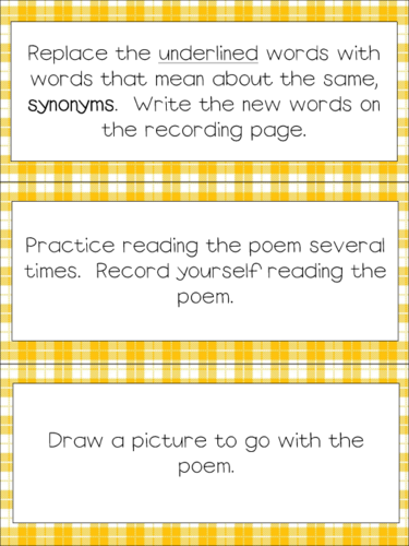 Poetry Task Cards