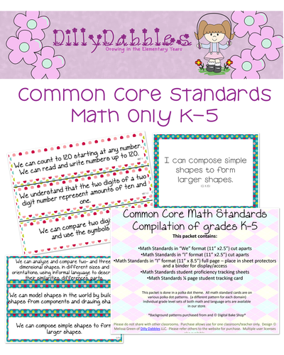 Common Core Standards Math Only K-5