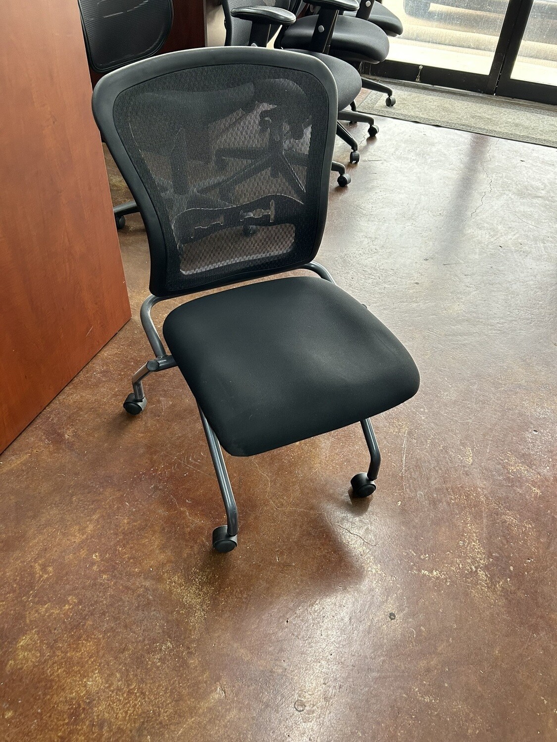 Clearance!  Mesh Back Nesting Chairs On Casters