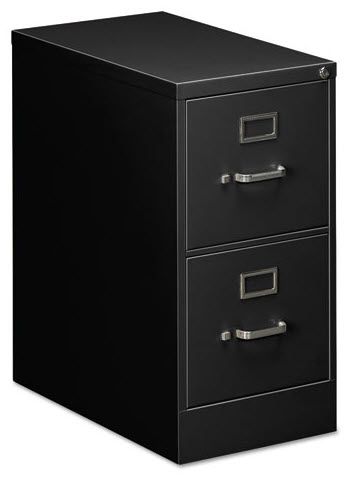 Two-Drawer Economy Vertical File, 2 Letter-Size File Drawers, Black, 15&quot; x 25&quot; x 28.38&quot;