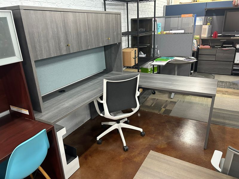 Demo Clearance! HON L-Shape Desk With Storage Hutch