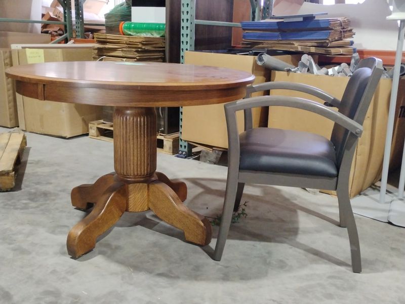 Clearance! Round Oak Wood Table