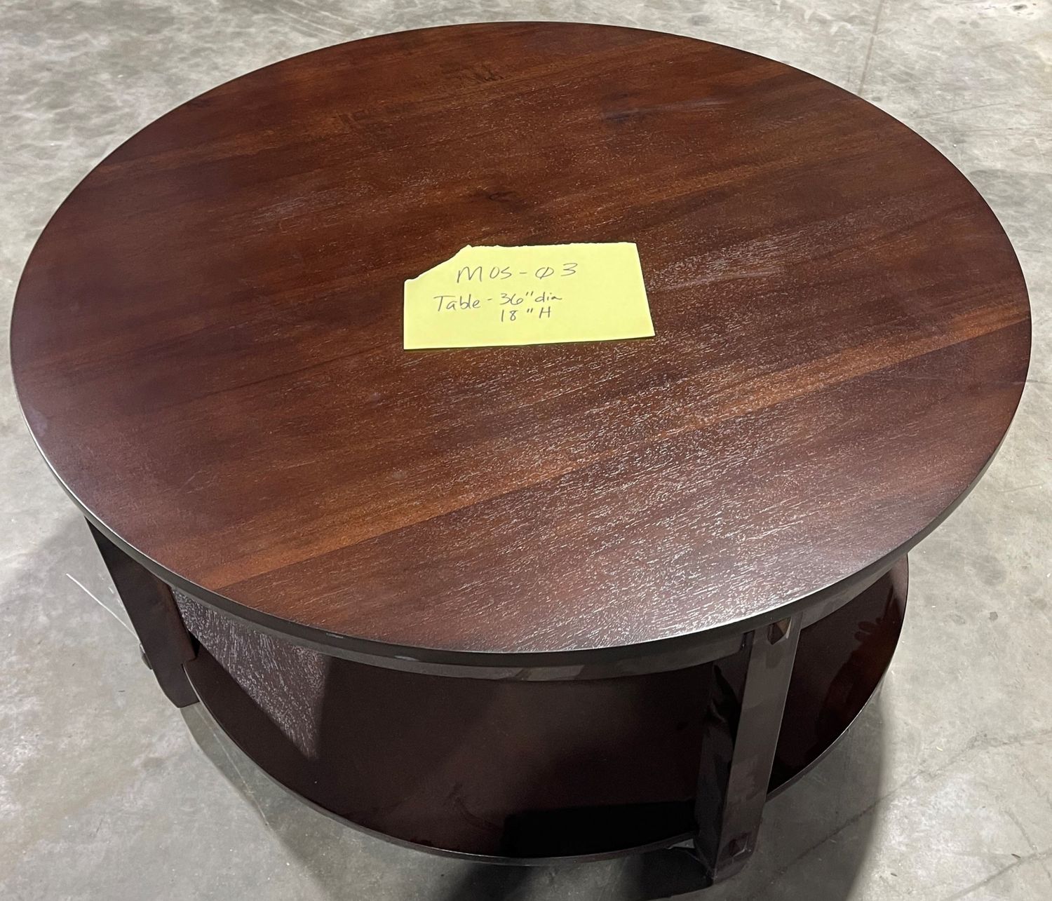 Clearance!  Round Mahogany Coffee Table, 36*Diameter  x 18&quot; High