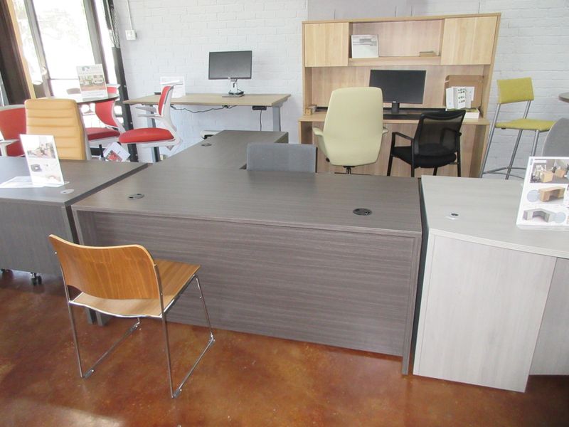 Demo Clearance! HON L-Desk With Drawer Pedestals