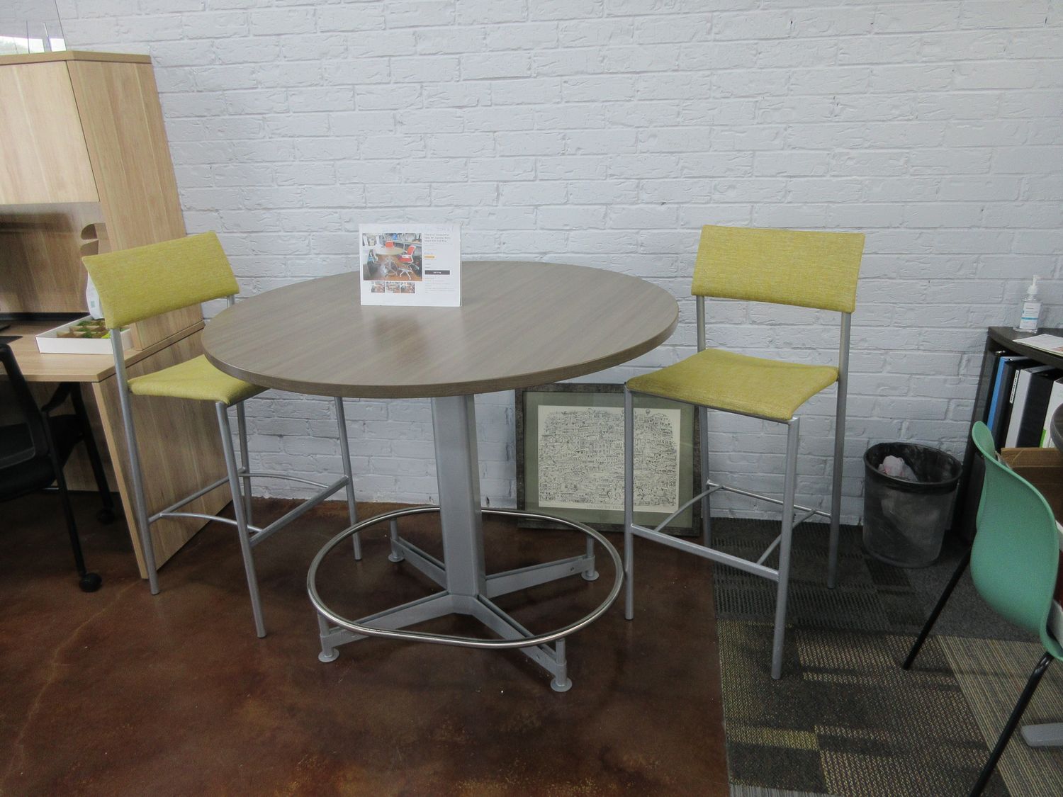 Demo Clearance! Cafe Height Table With Two Stools