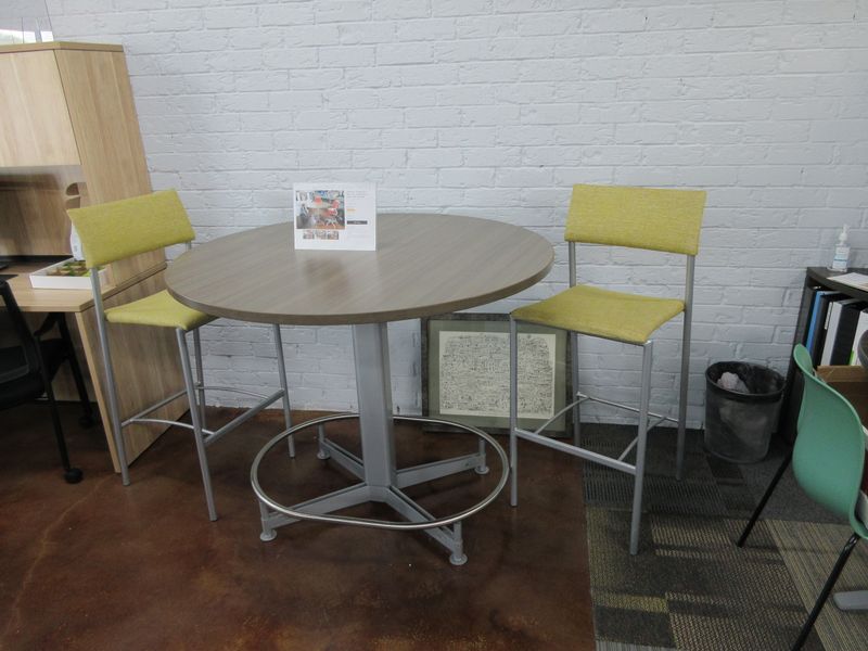 Demo Clearance! Cafe Height Table With Two Stools