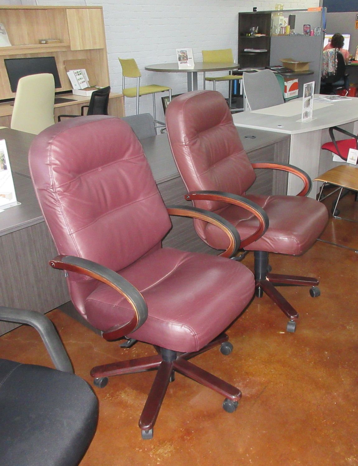 Clearance! Pre-Owned HON Burgundy Leather Chairs
