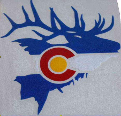 Colorado Flag Elk Decal