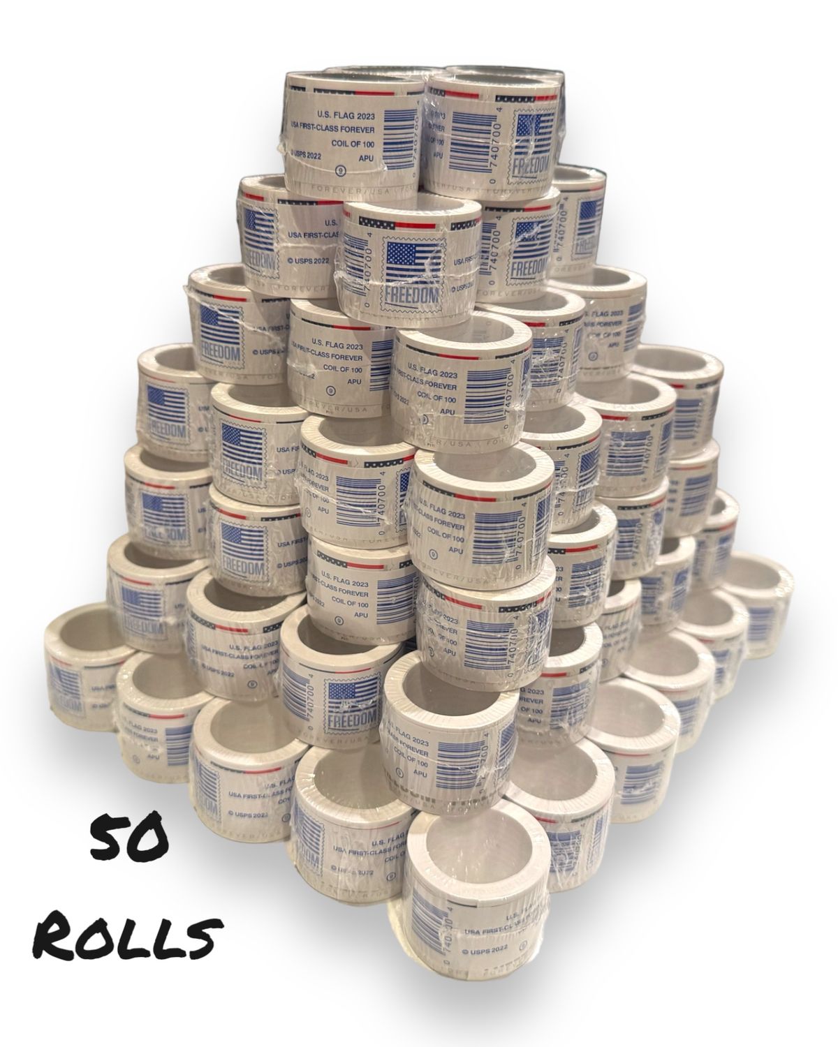 ( 50 )  2022 Forever Stamps US Flag First Class Postage Stamps Coil of 100 PCS/Roll