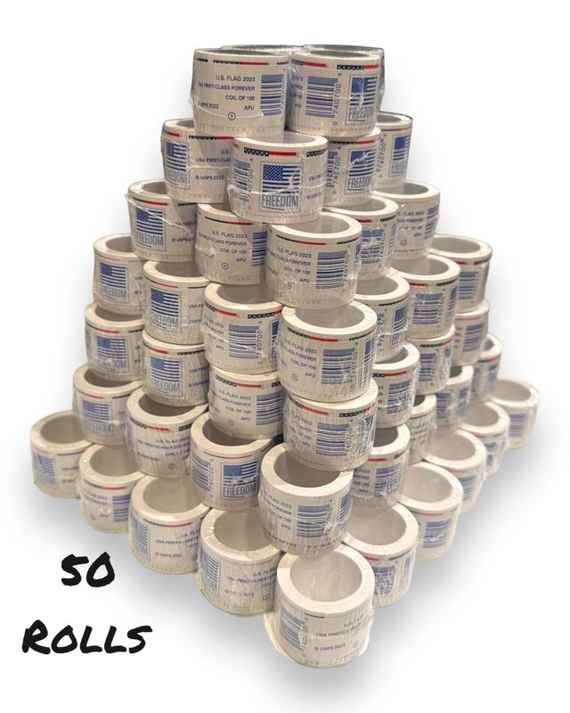 ( 50 )  2022 Forever Stamps US Flag First Class Postage Stamps Coil of 100 PCS/Roll