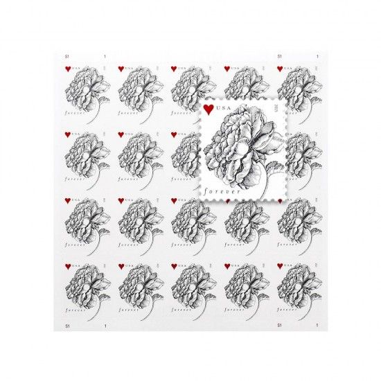 100- 2015 Vintage Rose Forever Stamps ( 5 Sheets of 20 Stamps )