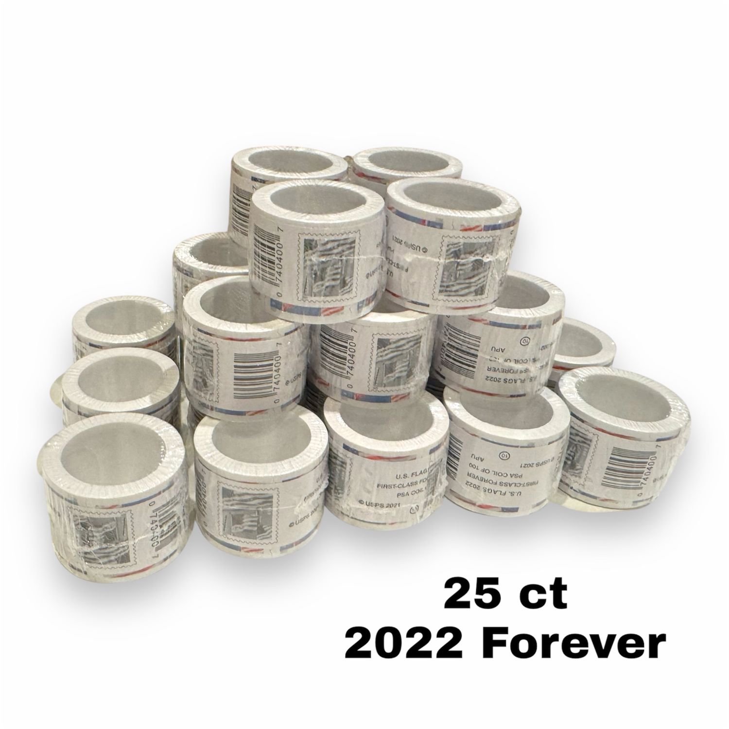 ( 25 )  2022 Forever Stamps US Flag First Class Postage Stamps Coil of 100 PCS/Roll