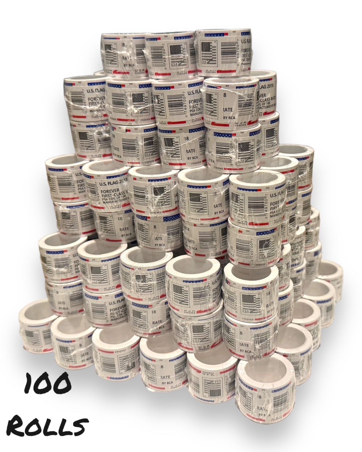 ( 100 )  2024 Forever Stamps US Flag First Class Postage Stamps Coil of 100 PCS/Roll