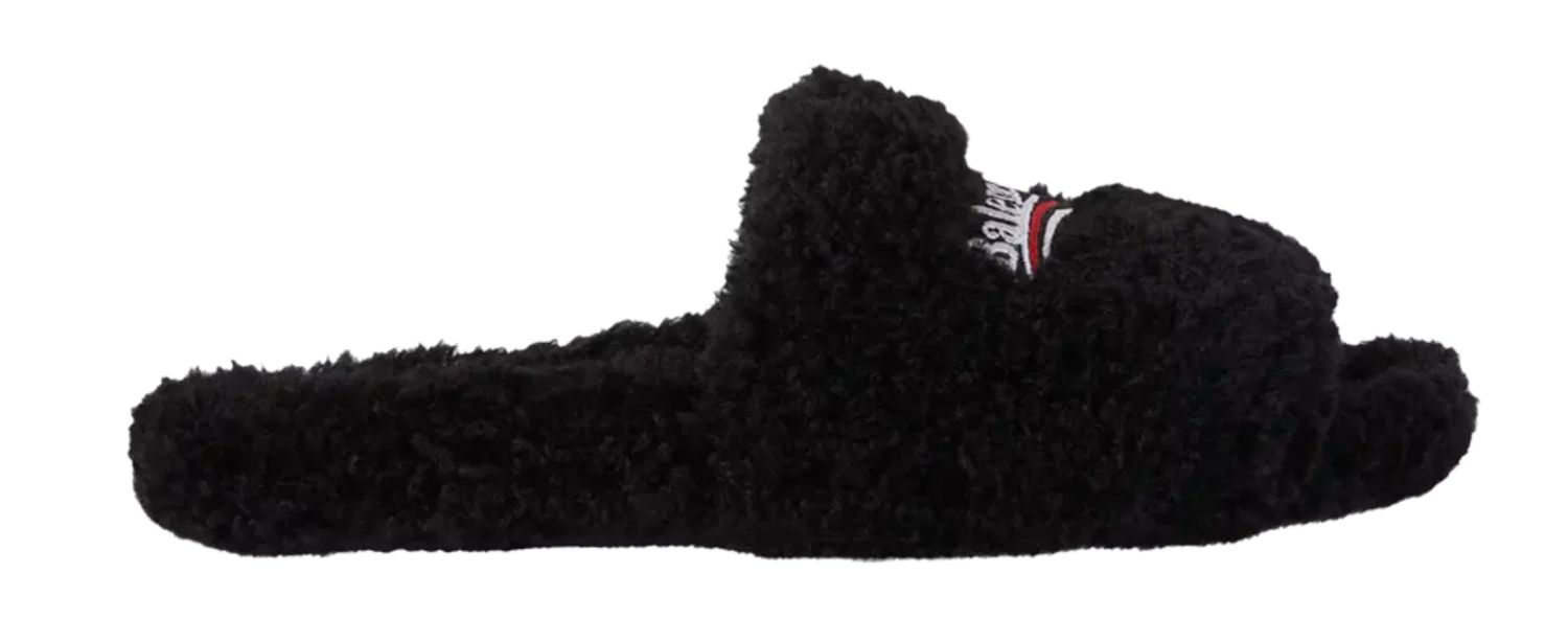 Balenciaga Furry Slides &#39;Black&#39;