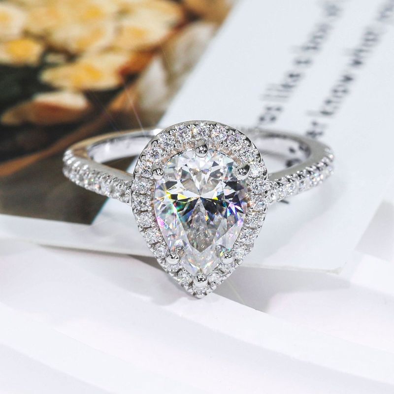 925 Pear 2 Ct. Diamond Ring