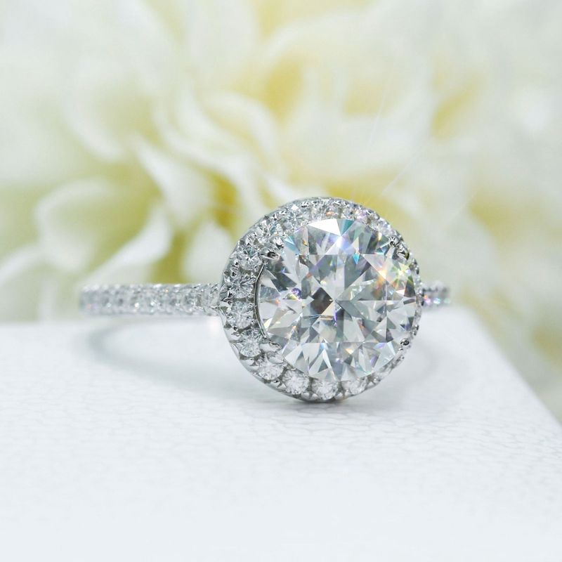 925 3 CT. Round Diamond Ring