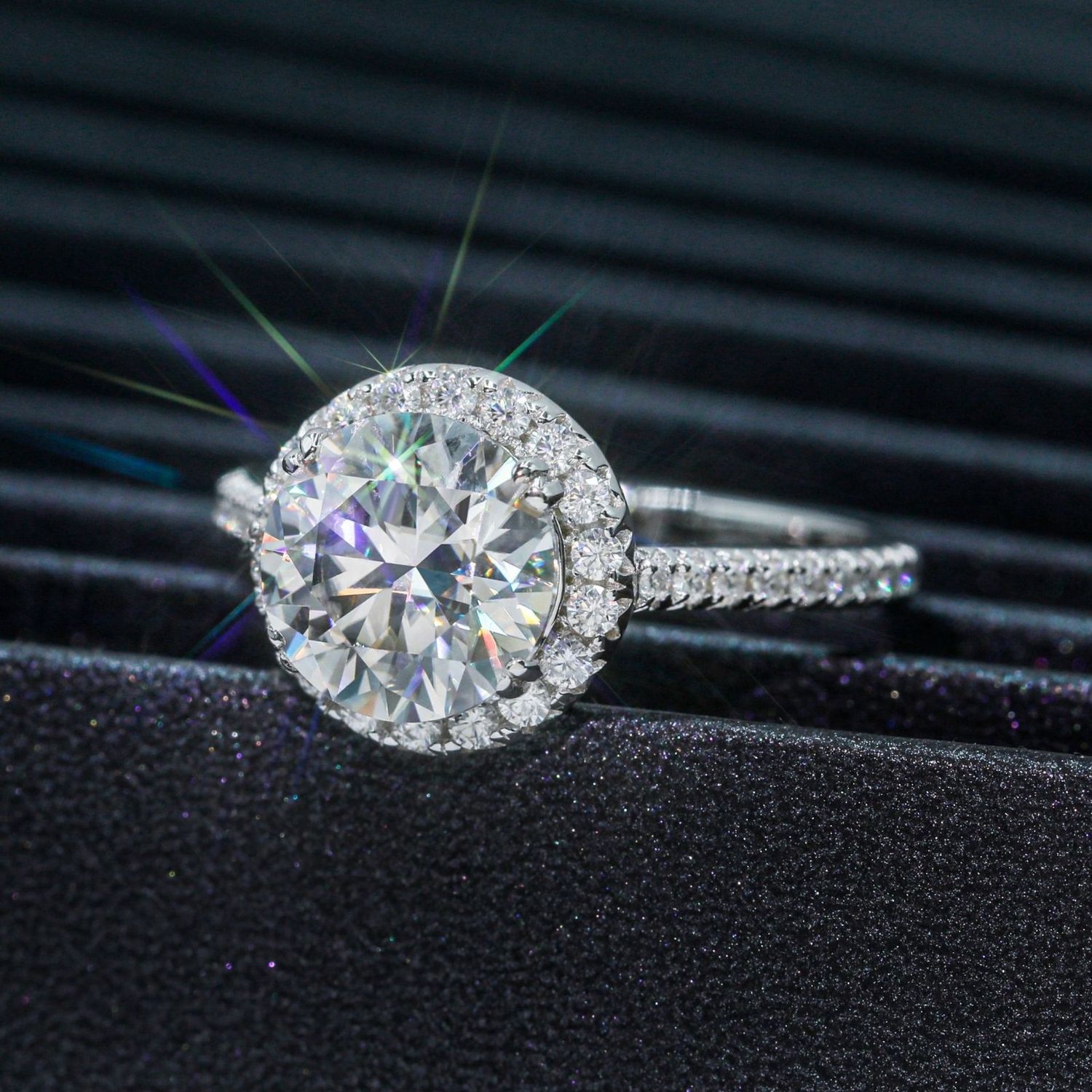 925 3 CT. Round Diamond Ring, Size: Size 7