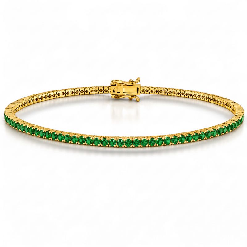 14k Gold Emerald Bracelet