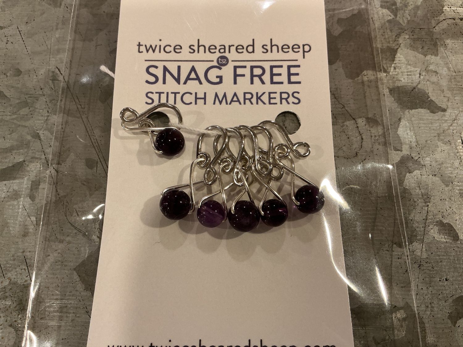 Stitch Markers Med Amethyst