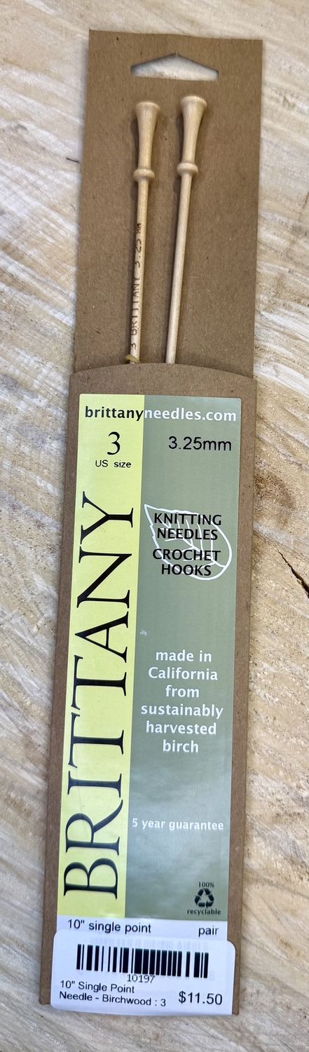 10" Single Point Needle - Birchwood : 3 US (3.25mm)