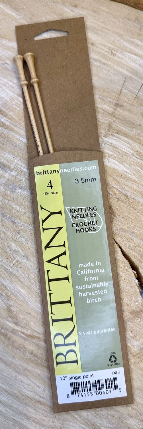 10" Single Point Needle - Birchwood : 4 US (3.5mm)